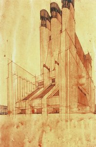 Estudio para un edificio, 1913 de Antonio SantElia